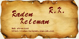 Raden Keleman vizit kartica
